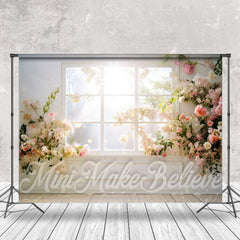 Aperturee - White Flowers Sunshine Window Photoshoot Backdrop