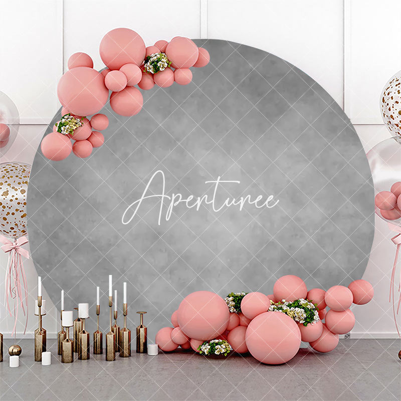 Aperturee - White Gray Abstract Texture Circle Birthday Backdrop
