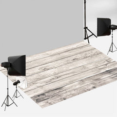 Aperturee - White Grey Wooden Photo Booth Rubber Floor Mat