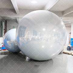 Aperturee - White Inflatable Mirror Ball Giant Balloon for Decor