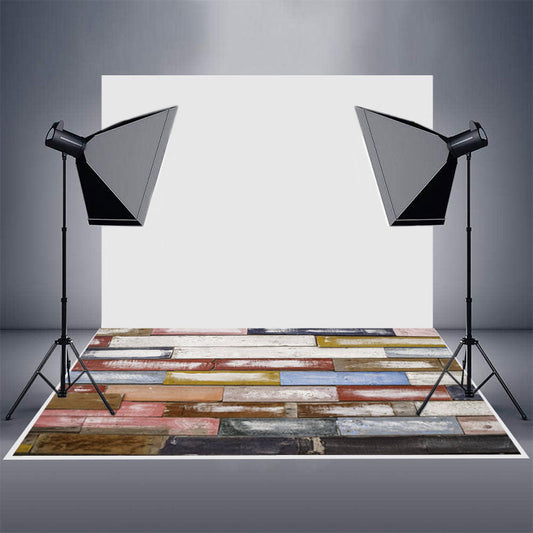 Aperturee - Colorful Board White Paint Wood Rubber Floor Mat