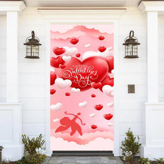 Aperturee - White Red Hearts Sky Angel Valentines Day Door Cover