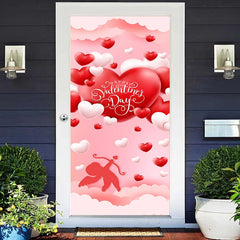 Aperturee - White Red Hearts Sky Angel Valentines Day Door Cover