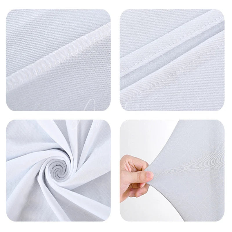 Aperturee White Spandex Fit Round Top Backdrop Wedding Arch Cover