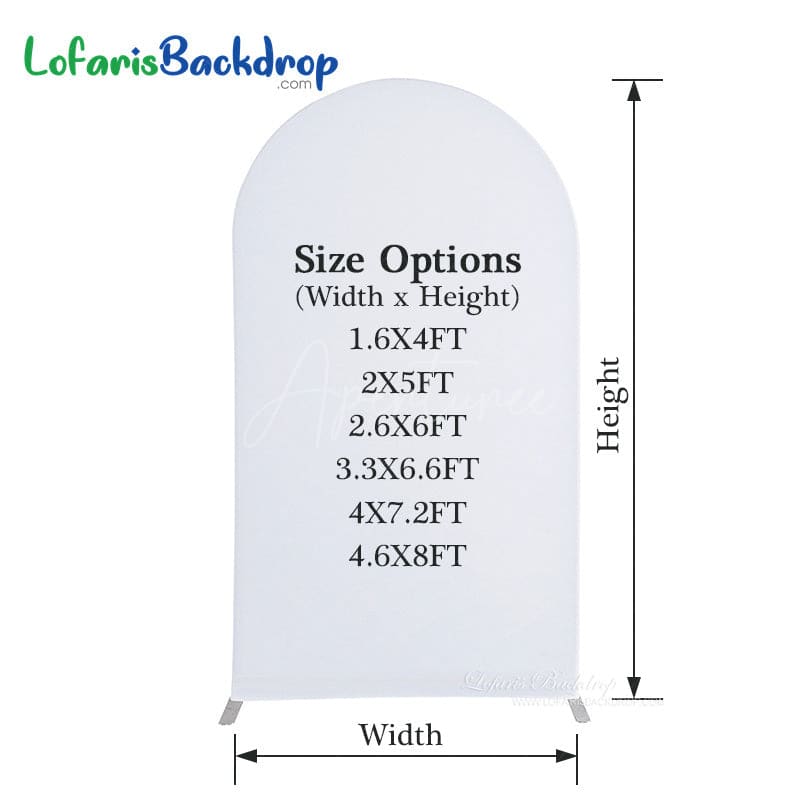 Aperturee White Spandex Fit Round Top Backdrop Wedding Arch Cover