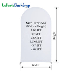 Aperturee White Spandex Fit Round Top Backdrop Wedding Arch Cover