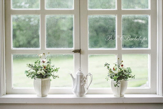 Aperturee - Window Spring Valentines Day Flower Backdrop For Photography