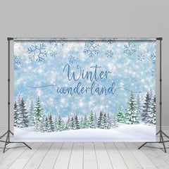 Aperturee - Winter Wonderland Heavy Snow Pine Trees Backdrop