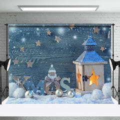 Aperturee - Winter Wood Snowman Star Photo Christmas Backdrop