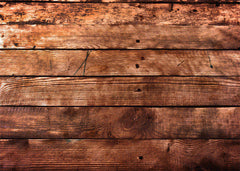 Aperturee - Wood Board Reddish Brown Photo Rubber Floor Mat
