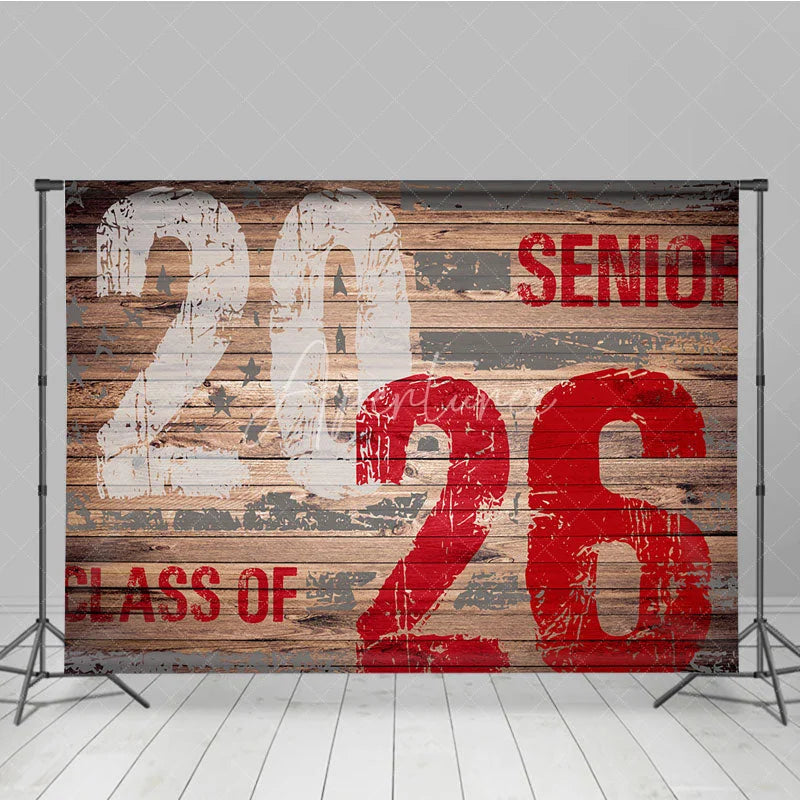 Aperturee - Wood Class Of 2026 Senior Grad Photography Backdrop