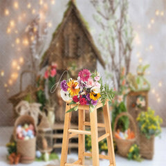 Aperturee - Wooden House Eggs Easter Backdrop For Photography