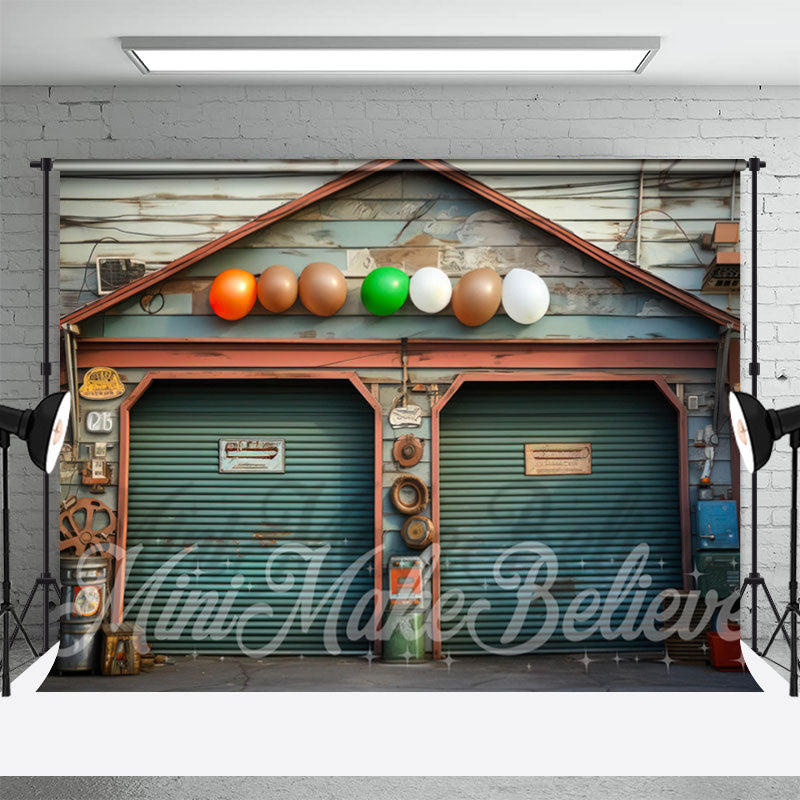 Aperturee - Wooden House Shutter Door Balloon Birthday Backdrop