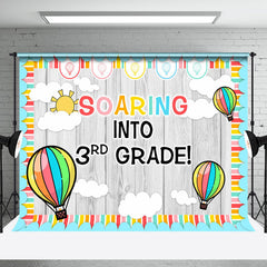Aperturee - Wooden Soaring Into 3rd Grade Back To School Backdrop
