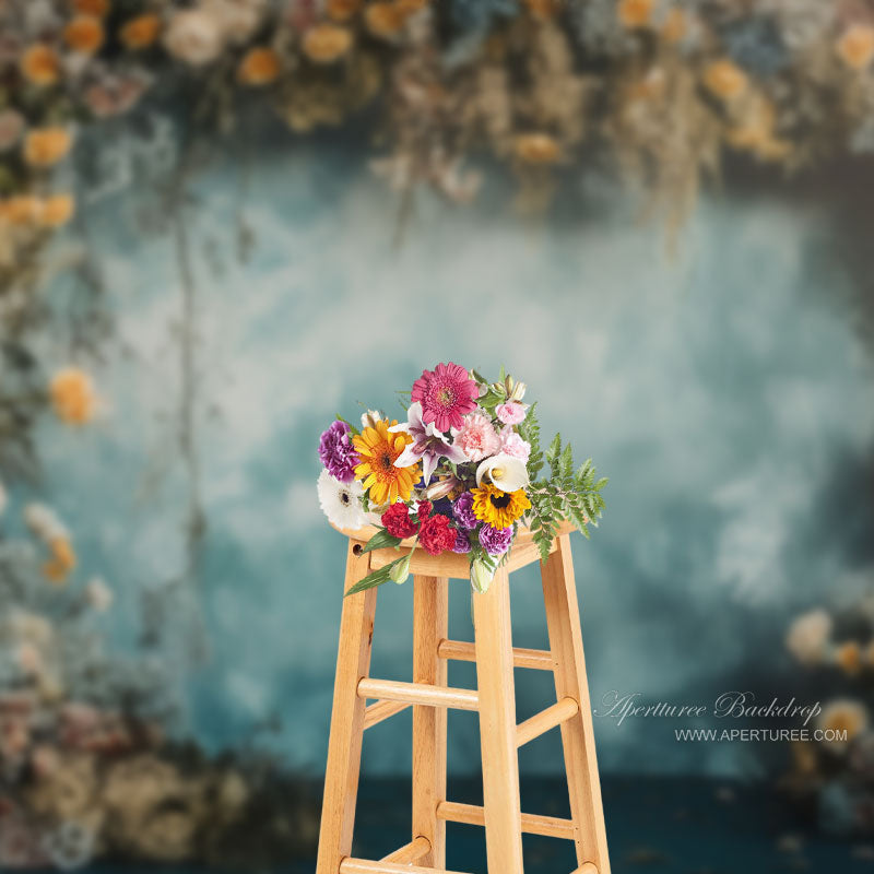 Aperturee - Yellow And White Floral Abtract Wall Backdrop For Photo