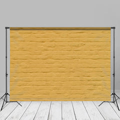 Aperturee - Yellow Brick Wall Texture Portrait Photo Backdrop