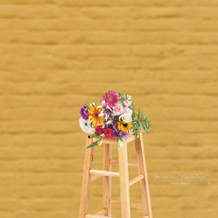 Aperturee - Yellow Brick Wall Texture Portrait Photo Backdrop