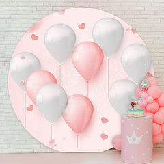 Aperturee - Balloons Theme Happy Birthday Circle Backdrop