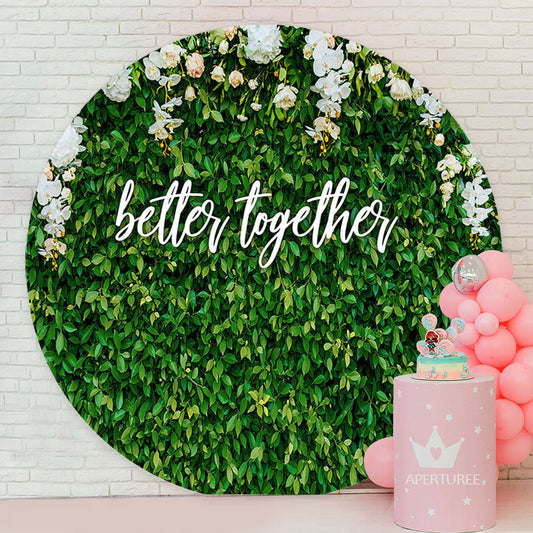 Aperturee - Better Together Grass Floral Wedding Backdrop