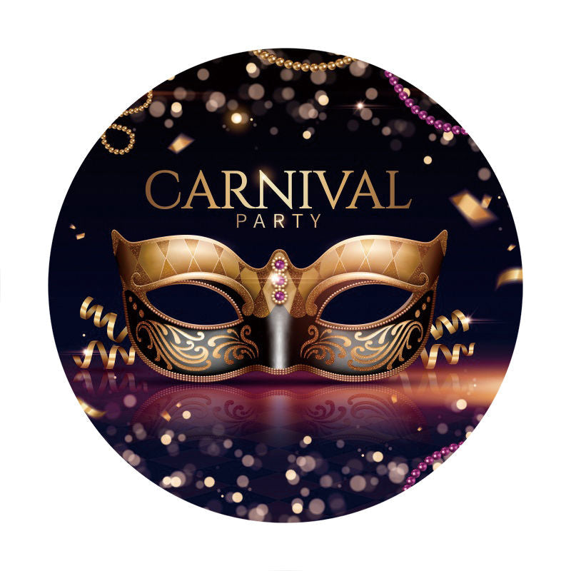 Aperturee - Black Gold Mask Round Bokeh Carnival Backdrop