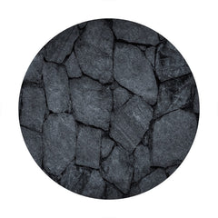 Aperturee - Black Marble Texture Round Birthday Backdrop