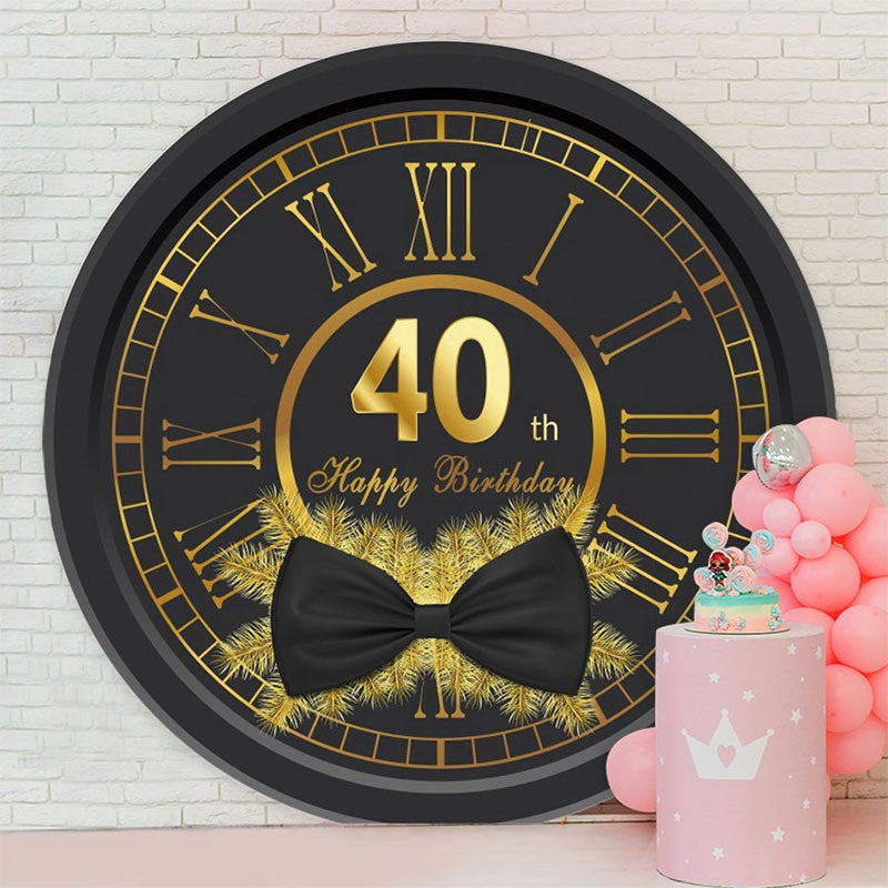 Aperturee - Black Wrist Watch Round Happy 40th Birthday Backdrop