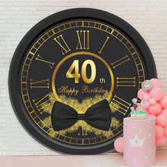 Aperturee - Black Wrist Watch Round Happy 40th Birthday Backdrop