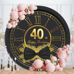 Aperturee - Black Wrist Watch Round Happy 40th Birthday Backdrop