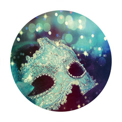 Aperturee - Blue Diamond Mask Round Bokeh Birthday Backdrop