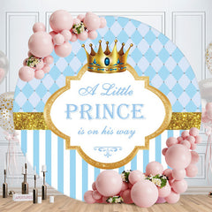 Aperturee - Blue Little Prince Round Baby Shower Backdrop