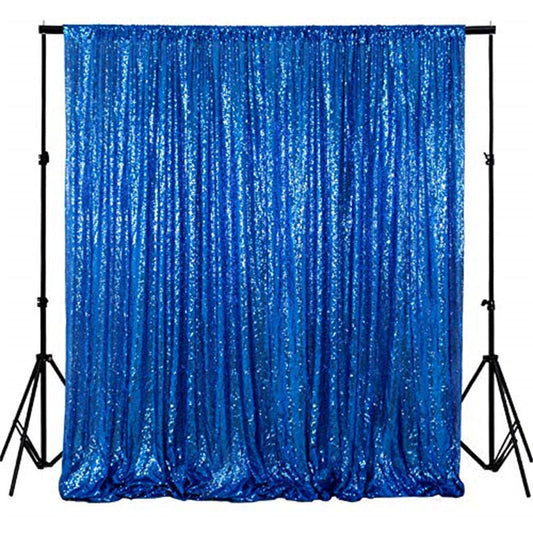 Aperturee - Blue Sparkle Sequin Photo Booth Backdrop Curtian