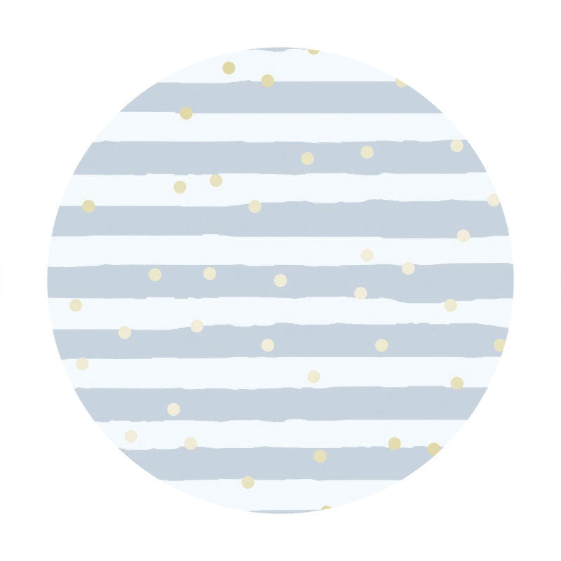Aperturee - Blue Stripes Round Boys Birthday Party Backdrop