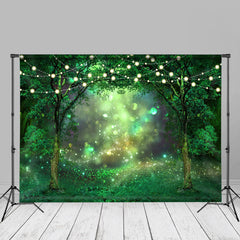 Aperturee - Bokeh Green Glitter Light Forest Spring Backdrop