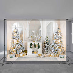 Aperturee - Bright Room Star Tree Stock Christmas Backdrop