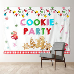 Aperturee - Cartoon Lights Xmas Candy Cookie Party Backdrop