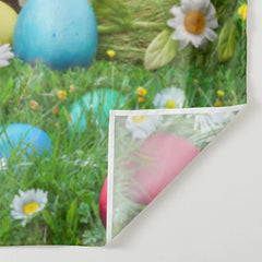 Aperturee - Cartoon Teapot Backyard Easter Holiday Backdrop