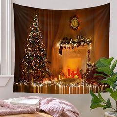 Aperturee - Christmas Tree Warm Light Candle Holiday Backdrop