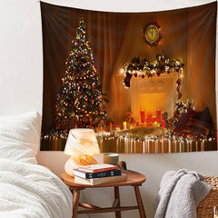 Aperturee - Christmas Tree Warm Light Candle Holiday Backdrop