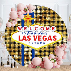 Aperturee - Circle Gold Bokeh Welcome Lasvegas Party Backdrop