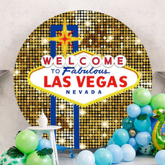 Aperturee - Circle Gold Bokeh Welcome Lasvegas Party Backdrop