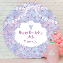 Aperturee - Circle Happy Birthday Little Mermaid Backdrop