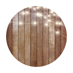 Aperturee - Circle Light Brown Wood Round Birthday Backdrop
