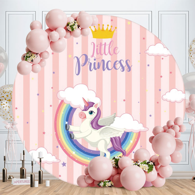 Aperturee - Circle Little Princess Pink Baby Shower Backdrop