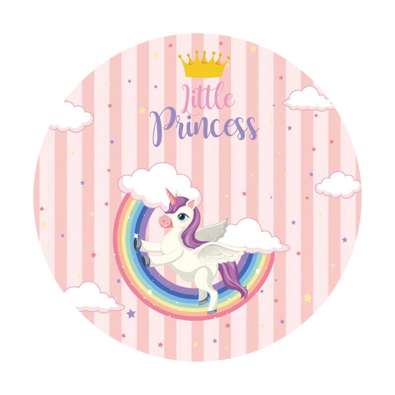 Aperturee - Circle Little Princess Pink Baby Shower Backdrop