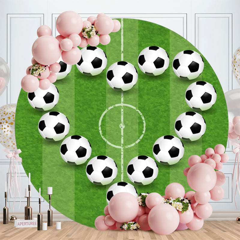 Aperturee - Circle Love Soccer Happy Boys Birthday Backdrop