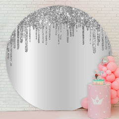 Aperturee - Circle Sliver Glitter Birthday Party Backdrop