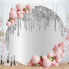 Aperturee - Circle Sliver Glitter Birthday Party Backdrop