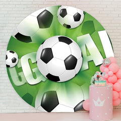 Aperturee - Circle Soccer Goal Green Birthday Party Backdrop
