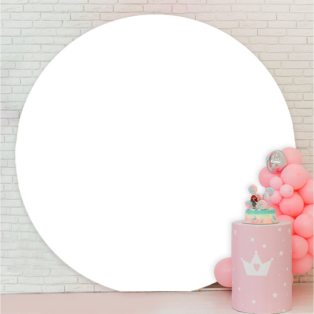 Aperturee - Circle Solid White Round Photography Backdrop