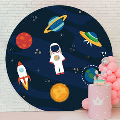 Aperturee - Circle Space Theme Happy Birthday Backdrop